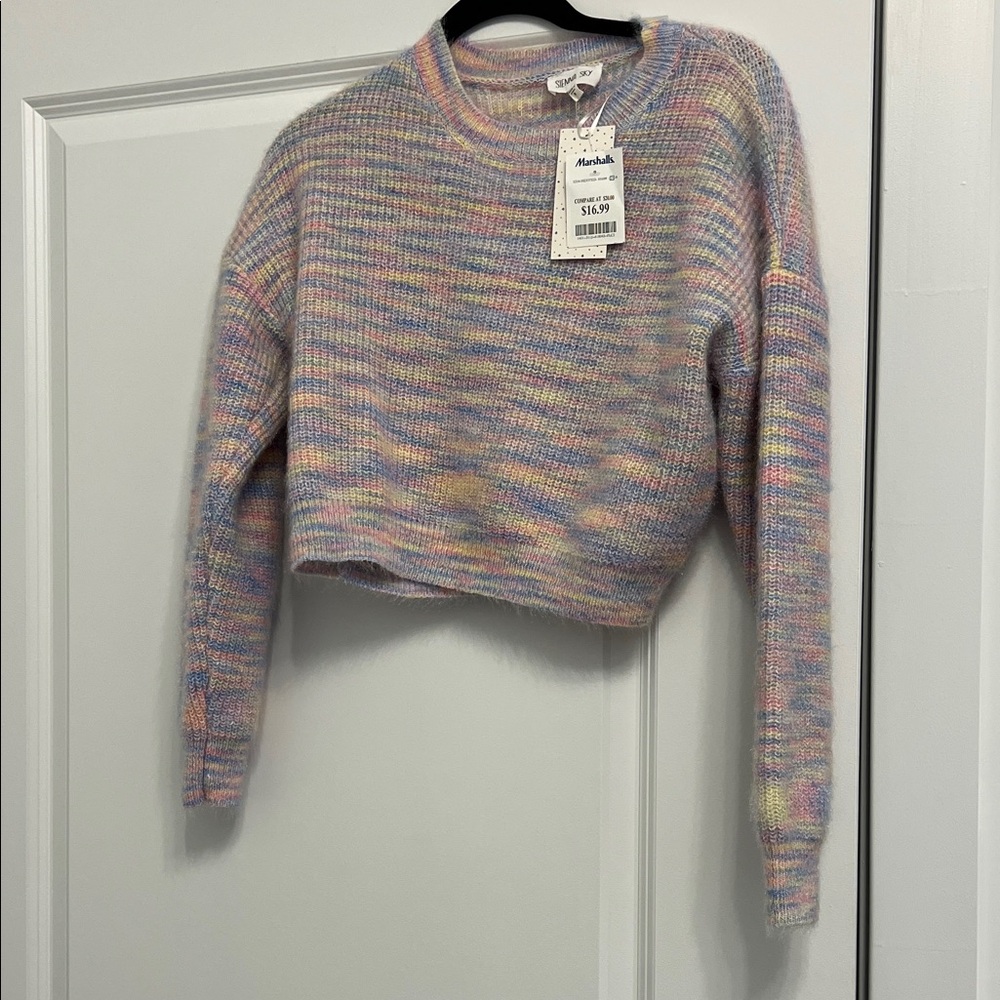 Sienna Sky Pastel Multicolor Crew Neck Sweater